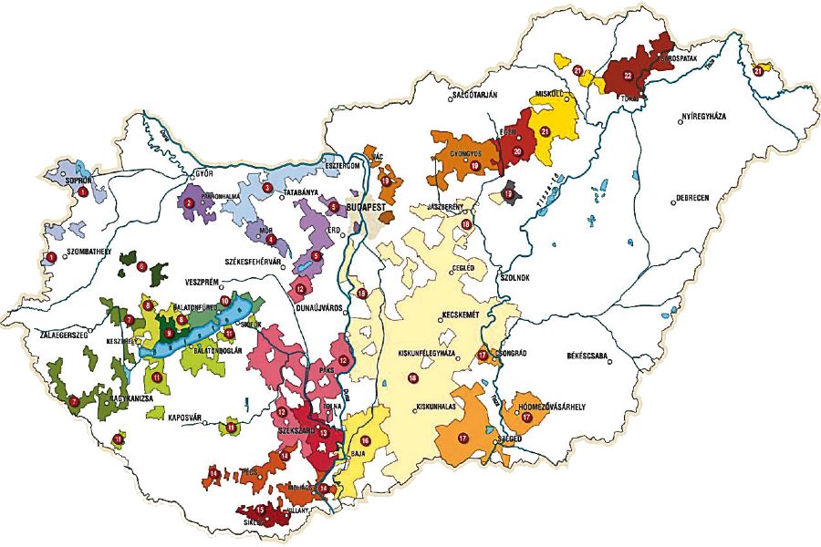 Magyar borvidékek régiónként